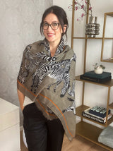 Cashmere Schal "ZEBRA FAMILY" Taupe | Simone Bruns