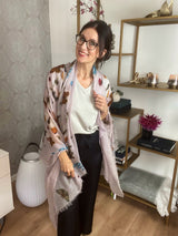 Cashmere Schal "JUNGLE DANCE" Taupe | Simone Bruns