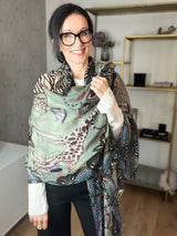 Cashmere Schal Wildlife Taupe | Simone Bruns