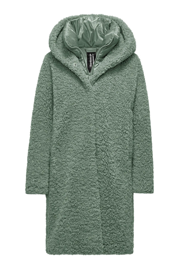 Kurzer Mantel aus Sherpa-Fleece | BOMBOOGIE