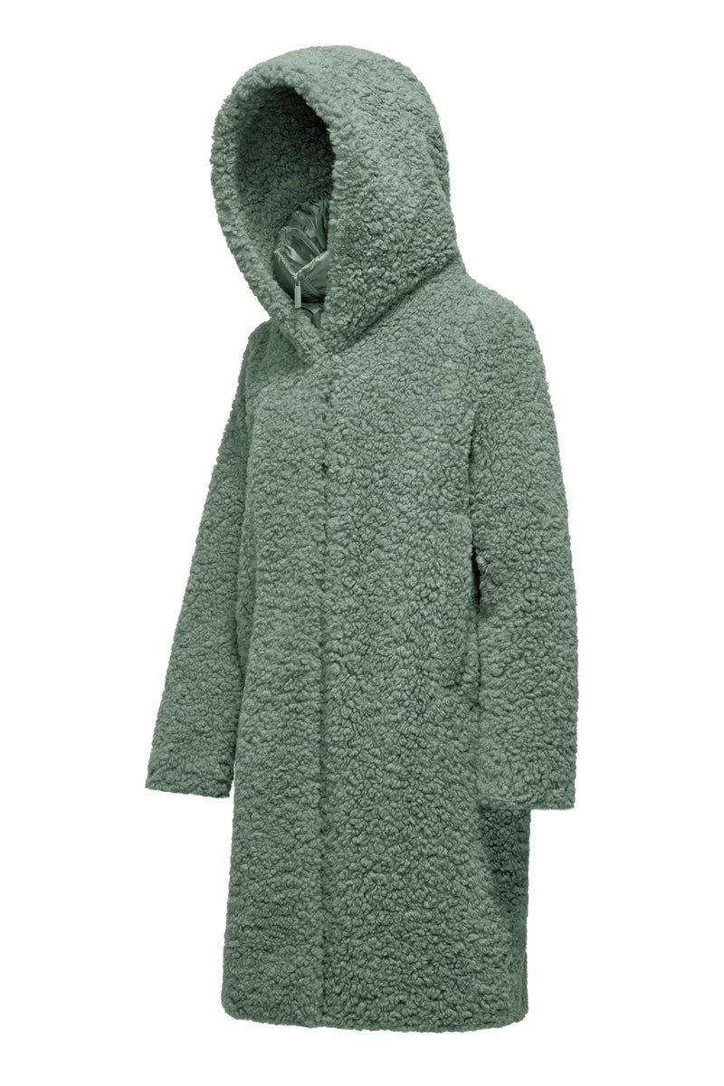 Kurzer Mantel aus Sherpa-Fleece | BOMBOOGIE