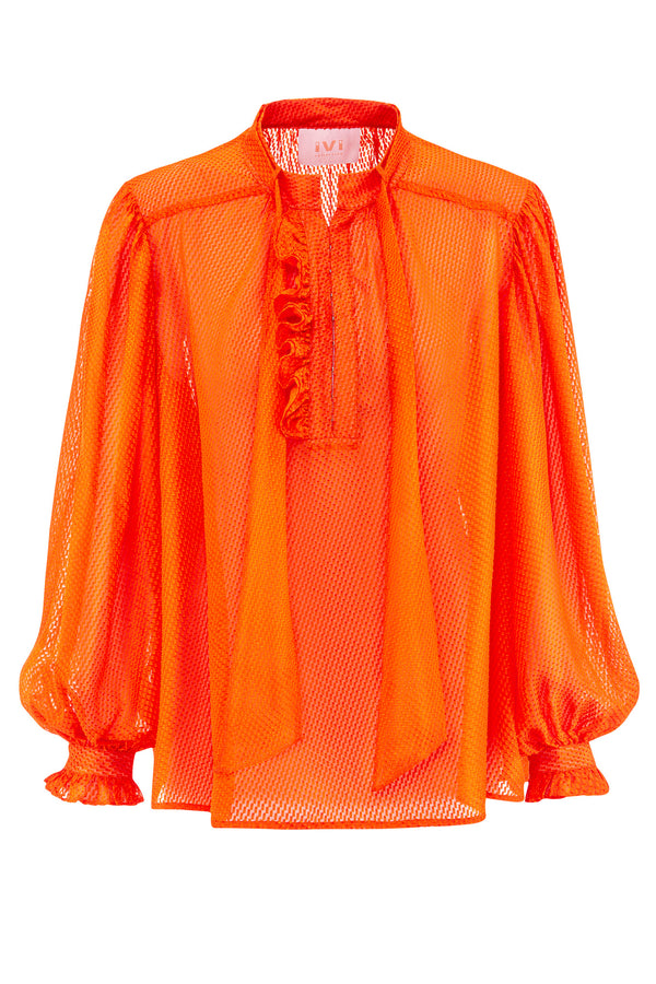 FANCY SILK Bluse Coral | IVI Collection